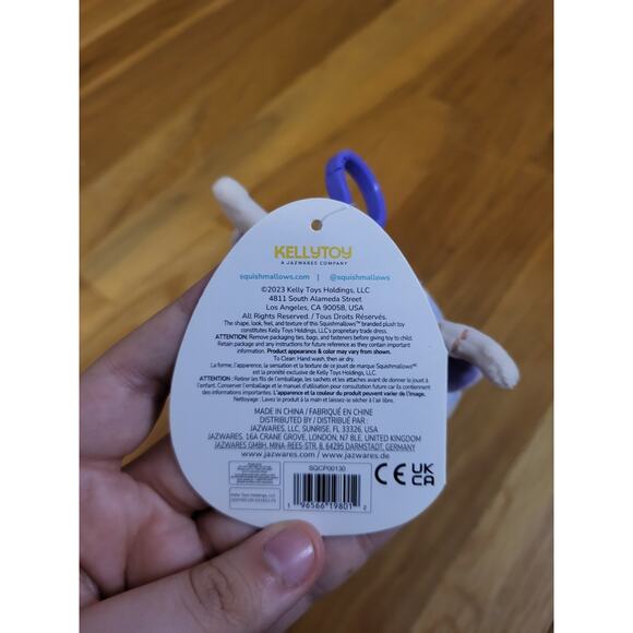 Squishmallows Conway the Cow Clip 3.5” Blue & White Mini Plush Keychain 2023 - Picture 14 of 14